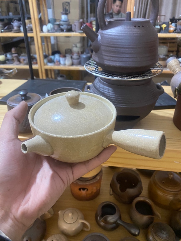 陶迷围炉煮茶干烧侧把壶150容量家用复古陶瓷创意茶道器具可明火