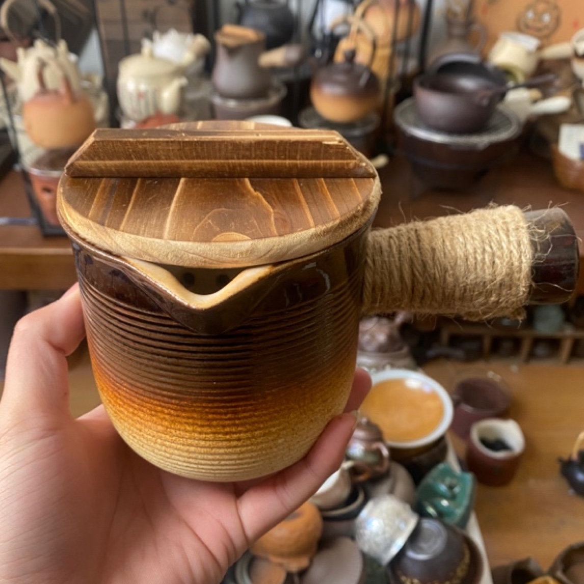 围炉煮茶带盖侧把罐罐茶烤奶罐奶茶罐600容量干烧电陶炉明火烤茶