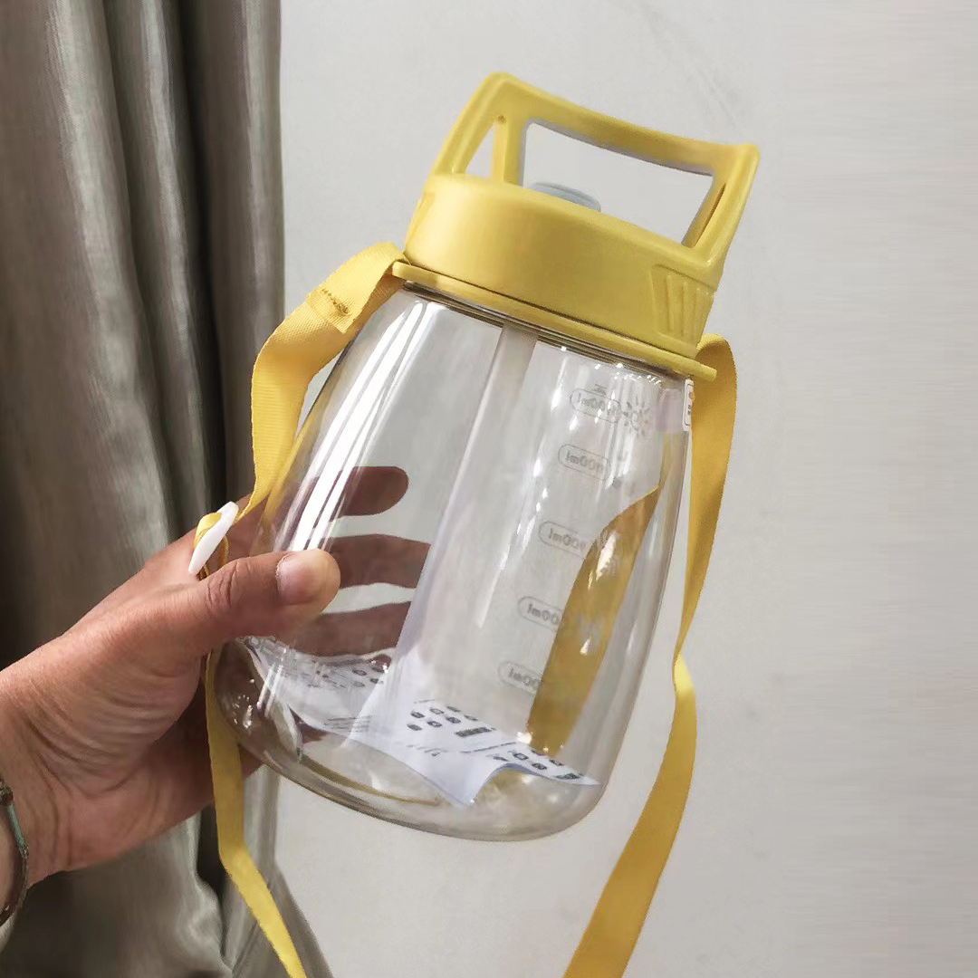 D733夏日户外休闲运动水壶便携弹盖塑料水杯男女健身太空杯1500ML