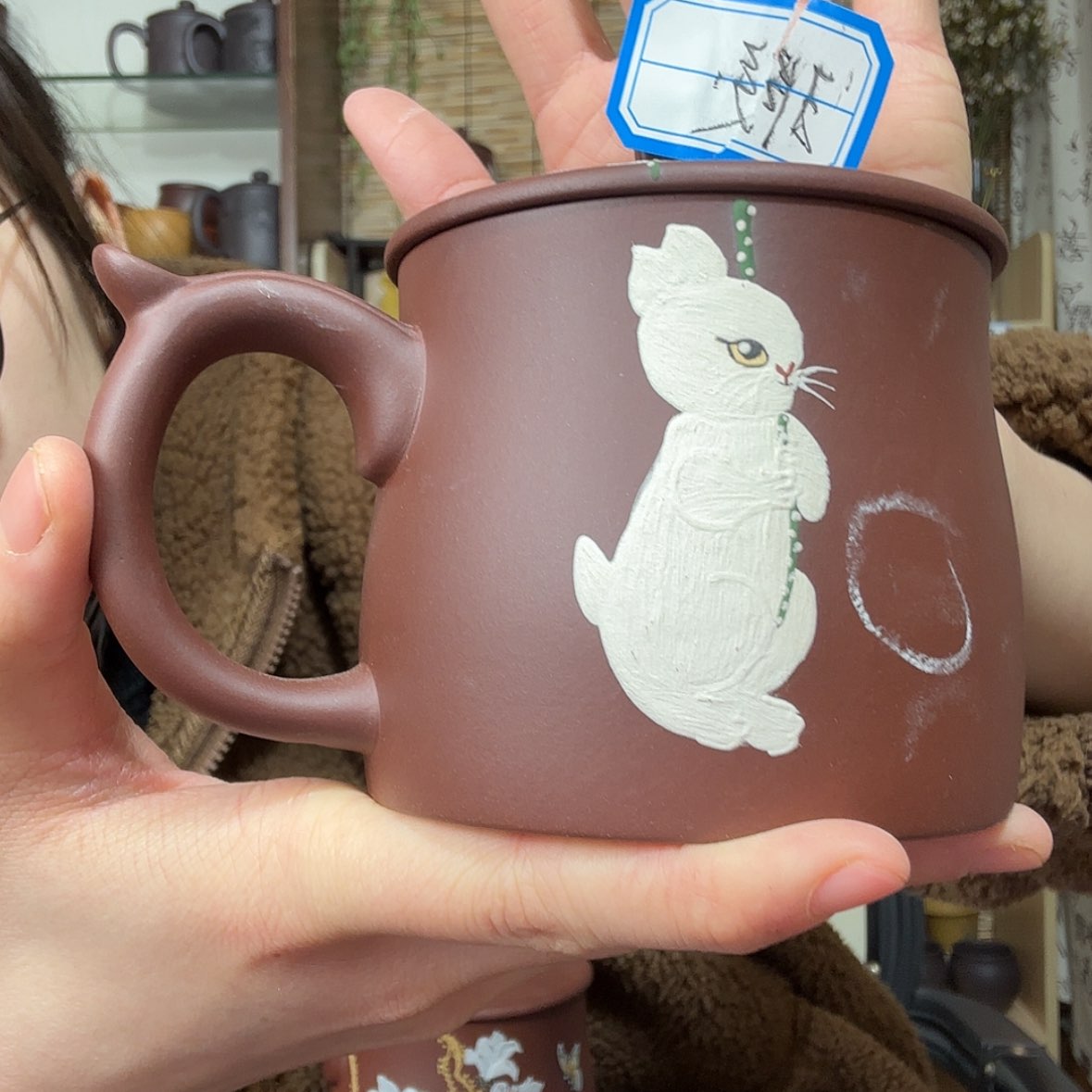 【闪购商品】紫砂茶杯西***聪兔子杯瑕