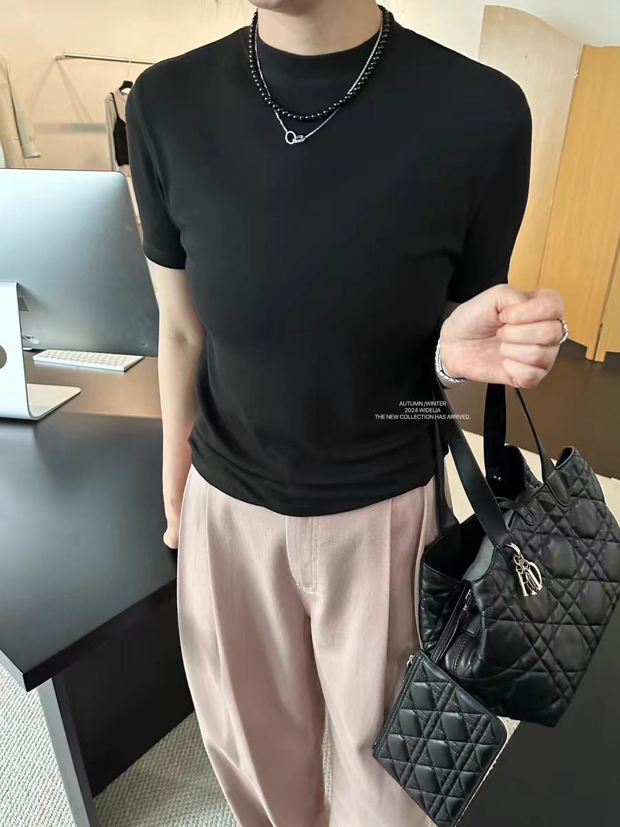 【直播扣号链接】2024新款欧韩小众简约百搭T恤短袖显瘦宽松夏季