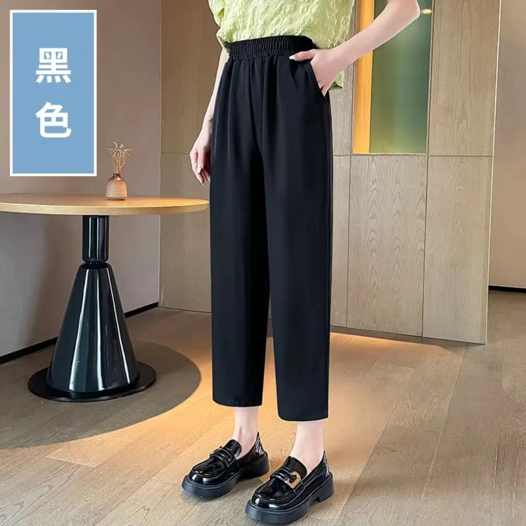 【小黑裤】薄款透气休闲宽松直筒自然柔顺小黑裤H010