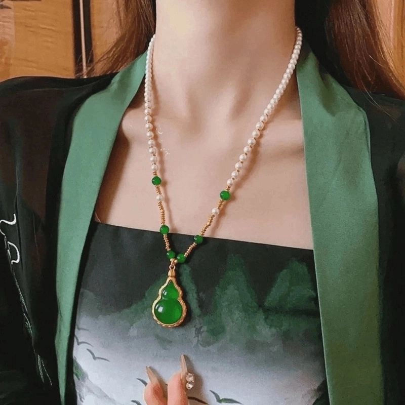 铜合金项链 新中式国风葫芦项链复古气质设计感轻奢高级感q