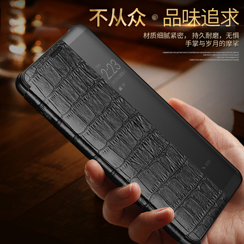 晨炘华为mate10手机壳真皮mate10保时捷限量版保护套翻盖式防摔