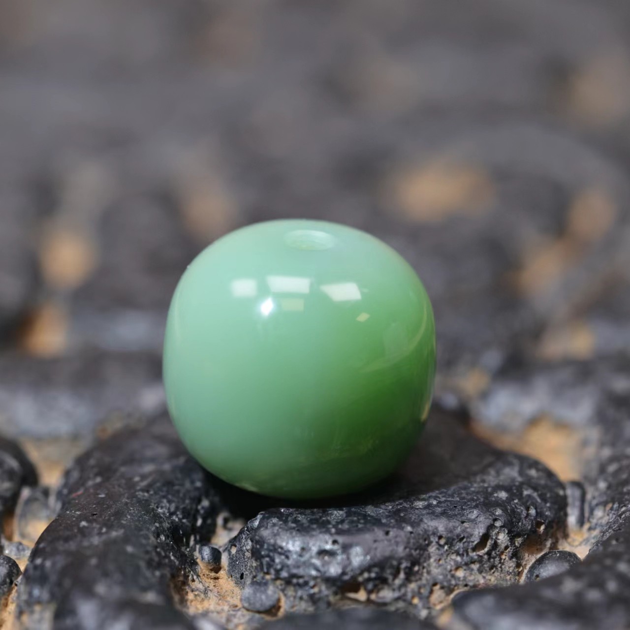 和田玉碧玉鸭蛋青粉青粉绿配饰10-12mm尺寸老型