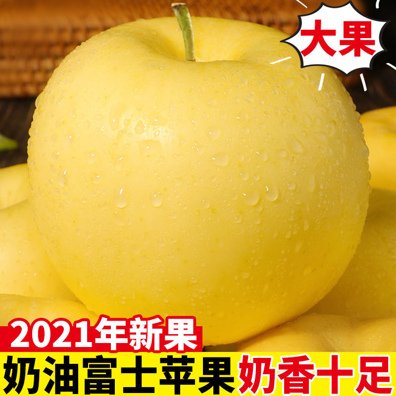 烟台黄金奶油富士苹果新鲜水果山东栖霞牛奶包邮当季整箱烟台苹果