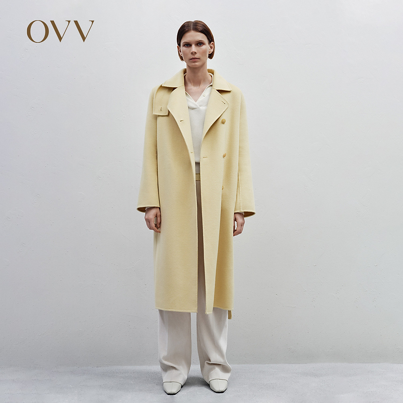【高级感】OVV秋冬新款女装可拆卸高领单排扣随附腰带中长款大衣