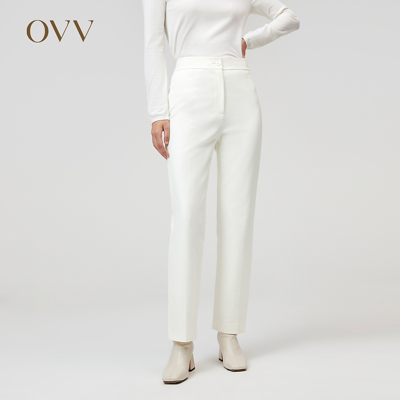 OVV秋冬新款女装经典易搭简约时尚高弹休闲通勤烟管裤