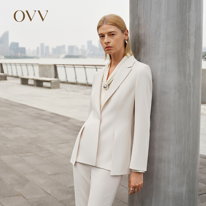 【日本进口三醋酸】OVV秋冬新女平驳领修身西服外套GTXEJ34104A