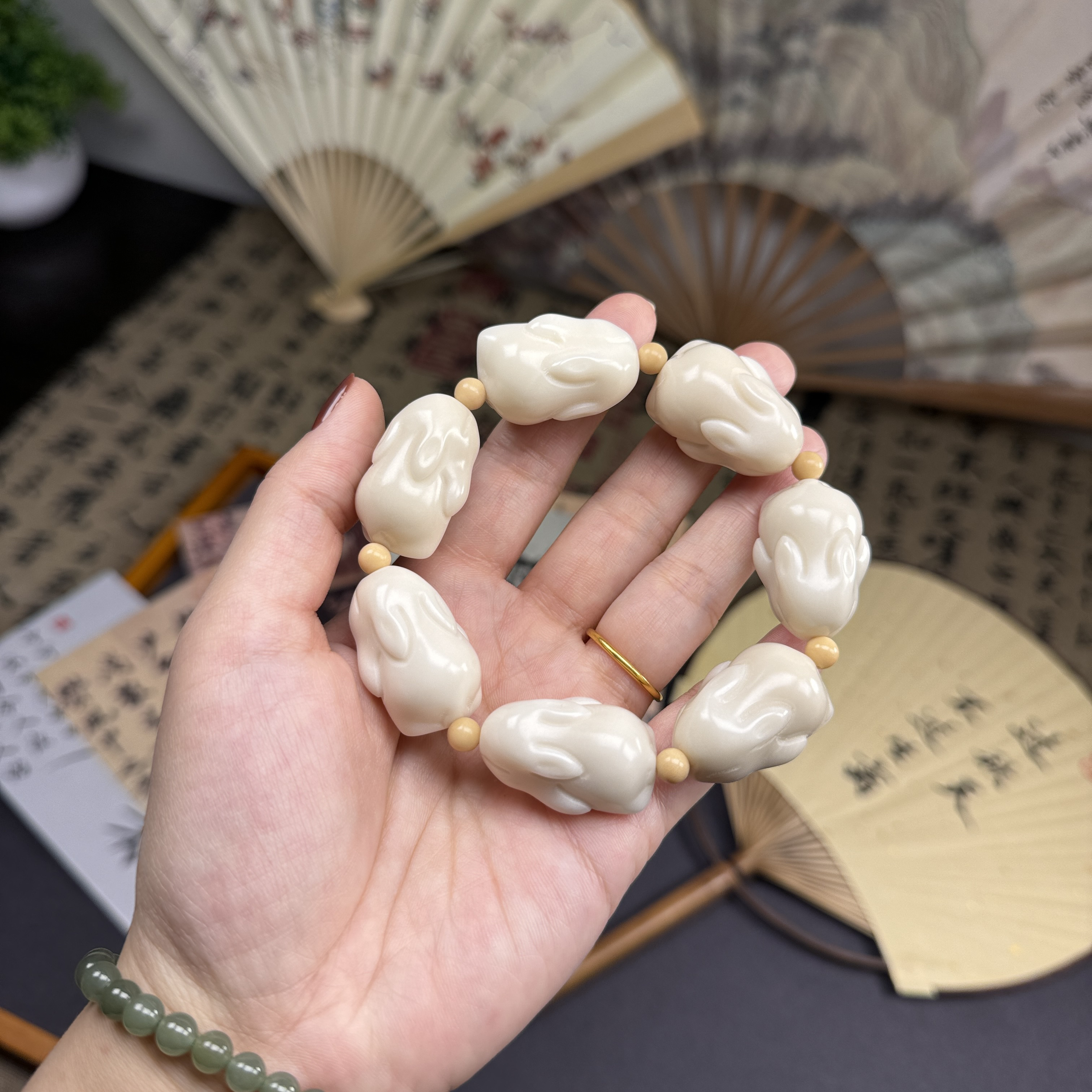 象牙果原果雕刻趴趴兔手串男女文玩盘玩可爱少女心配饰挂饰萌物