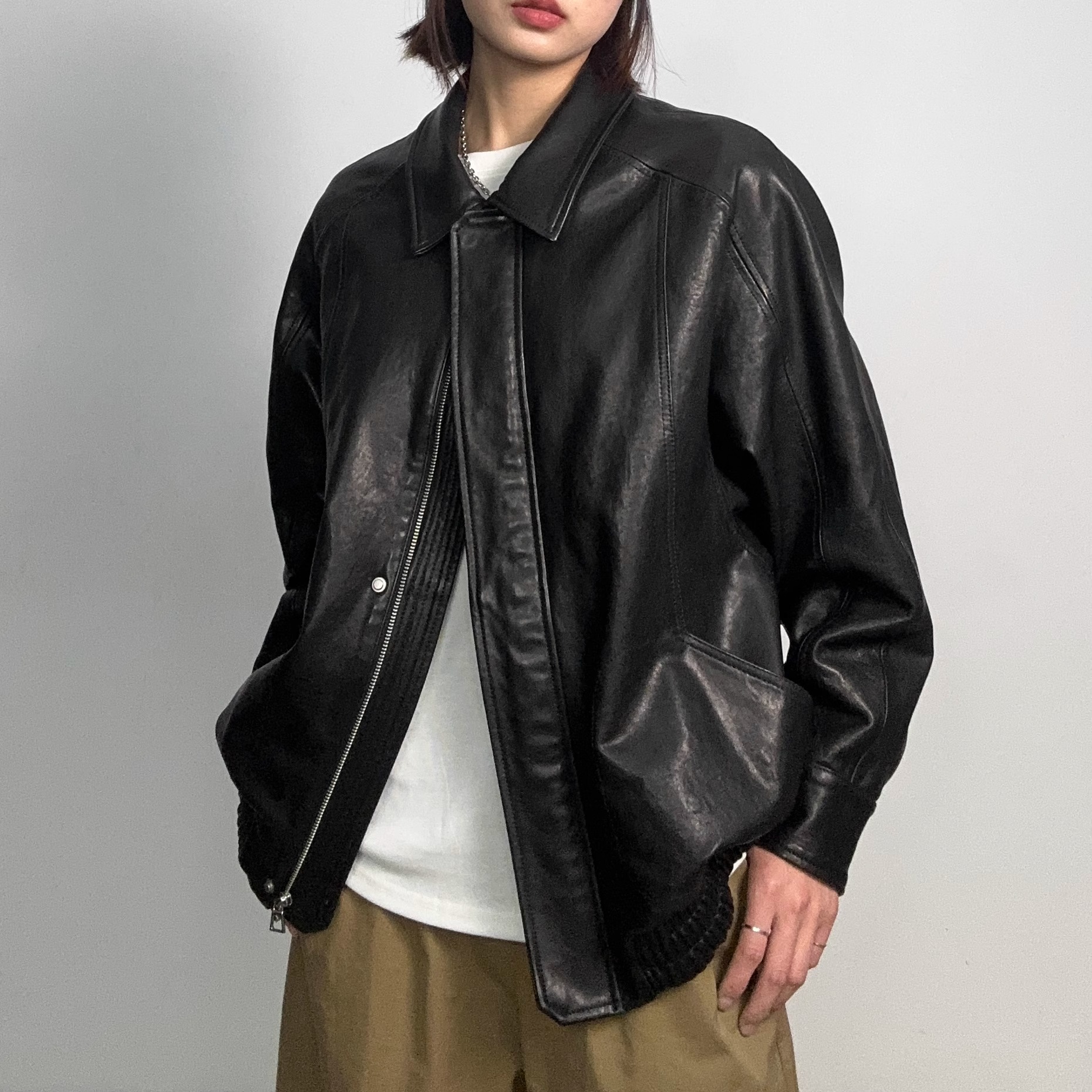 韩国正品2024秋季新款时尚复古意大利进口绵羊皮100%真皮衣外套女