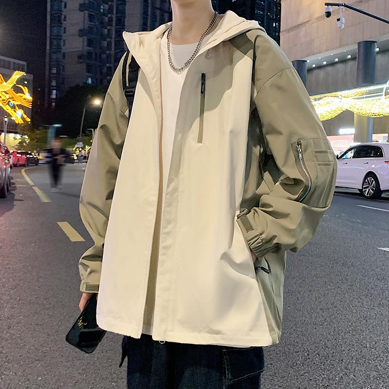 探路者加绒冲锋衣外套男士秋冬季痞帅连帽2023新款潮牌男生休闲工