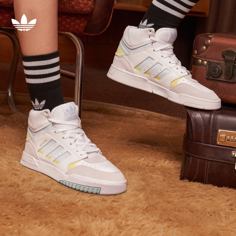 adidas阿迪达斯官方三叶草女款潮流经典运动鞋DROP STEP W EF7150