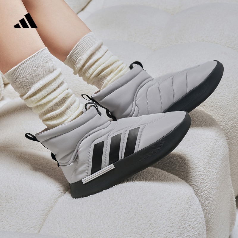 流光风 阿迪达斯官方ADIPUFF面包鞋秋冬柔软保暖中高帮棉鞋JR0071