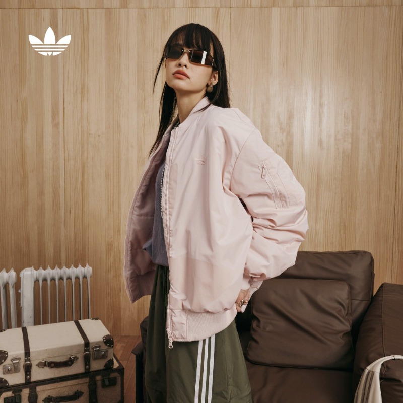 流光风 阿迪达斯三叶草 男女款经典复古运动立领夹棉外套 JL8382