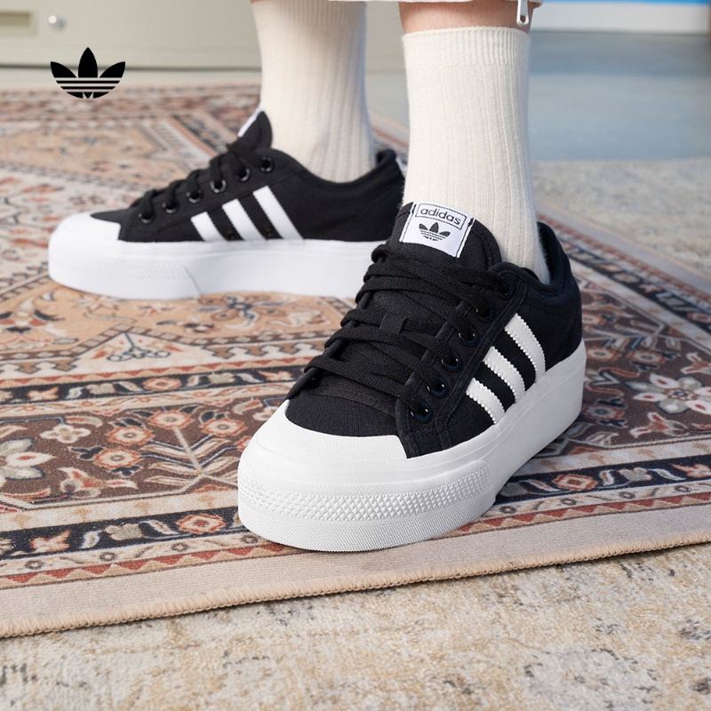 阿迪达斯三叶草女款增高帆布鞋adidas NIZZA PLATFORM W FV5321