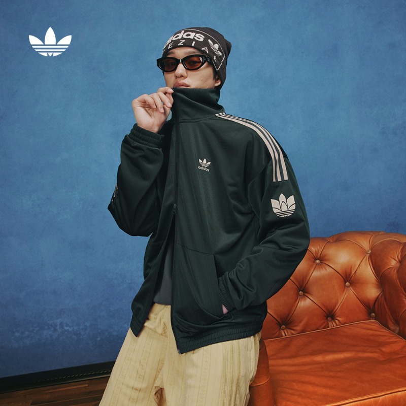 流光风阿迪达斯官方三叶草男女宽松复古运动立领夹克外套JL8400