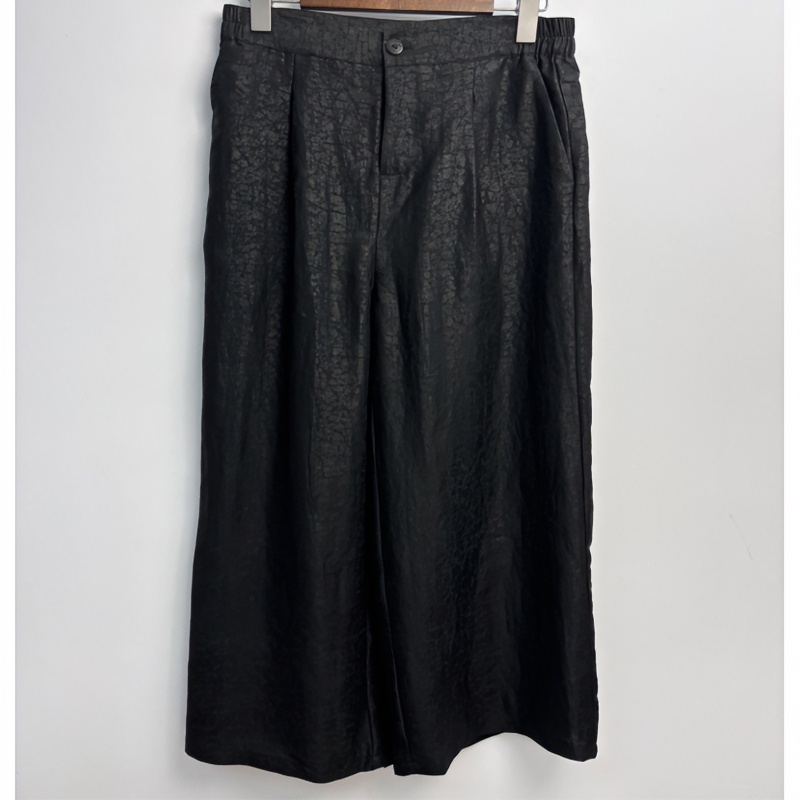 遇裳（B059）100%桑蚕丝老料龟裂纹百搭阔腿裤