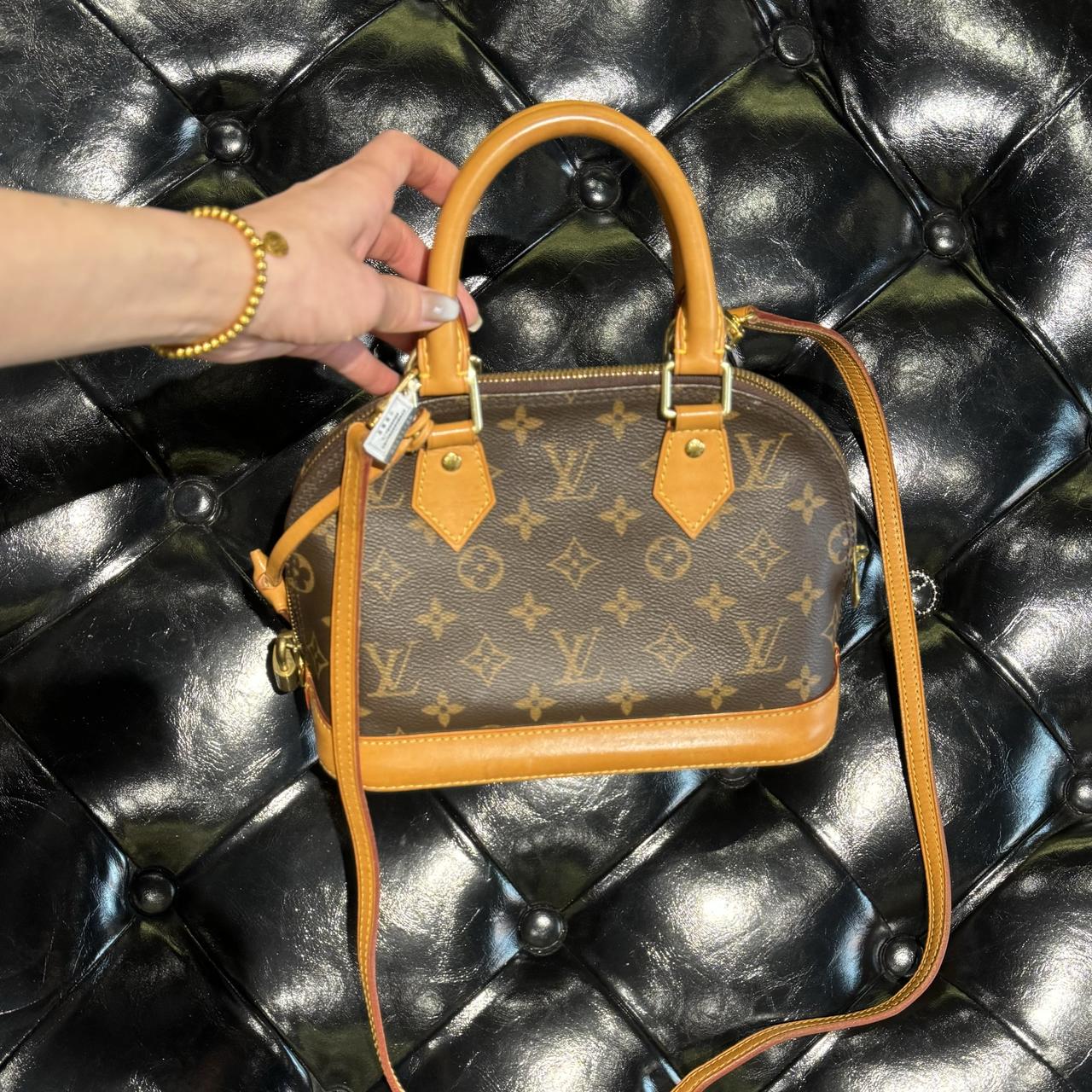 复燃精选/6754/LV Alma 棕色 老花 涂层帆布拼牛皮 BB 15年
