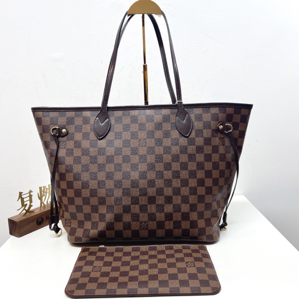 95新 LouisVuitton/路易威登 复燃精选/LV棕棋盘格红内中号子母nf