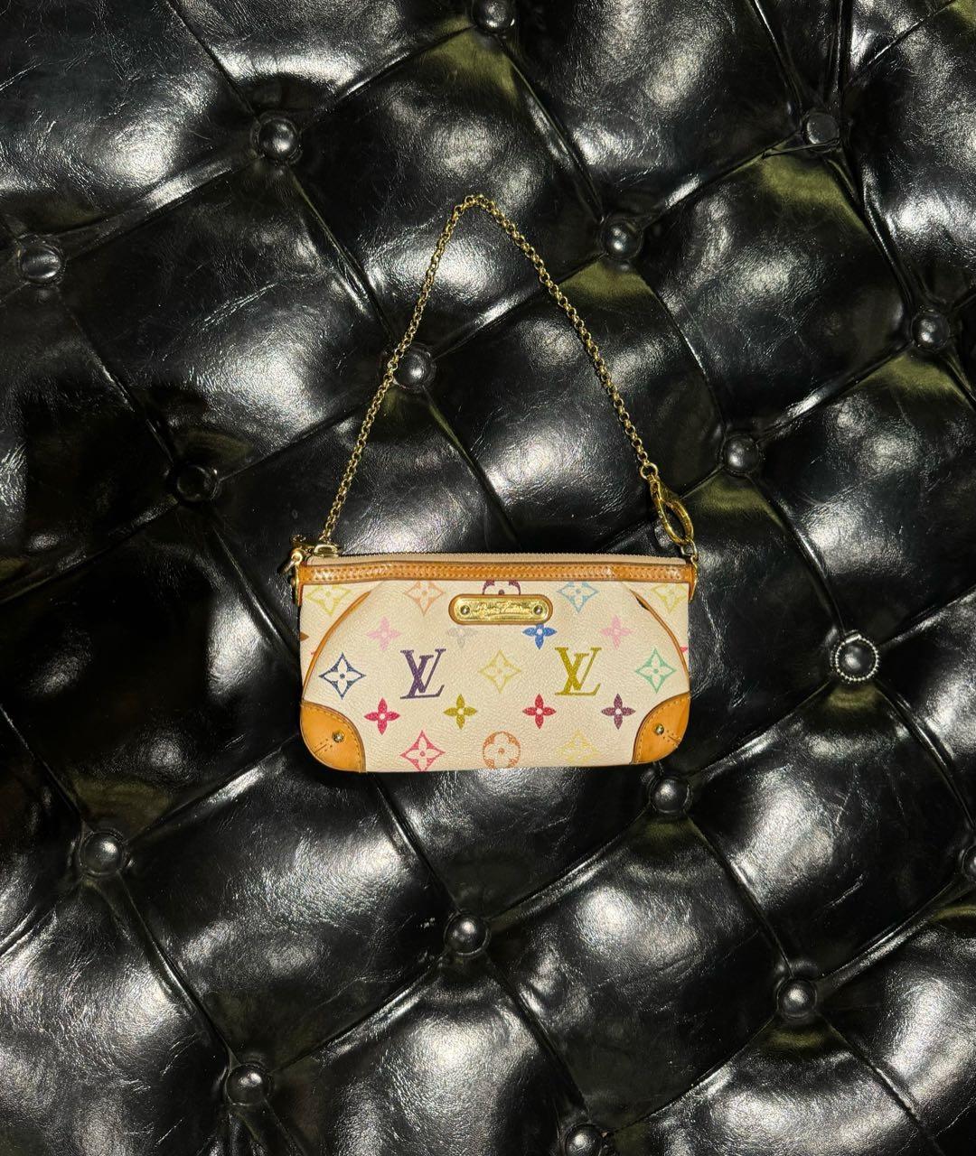 95新 LouisVuitton/路易威登 复燃精选/1502/LV 白三彩麻将包