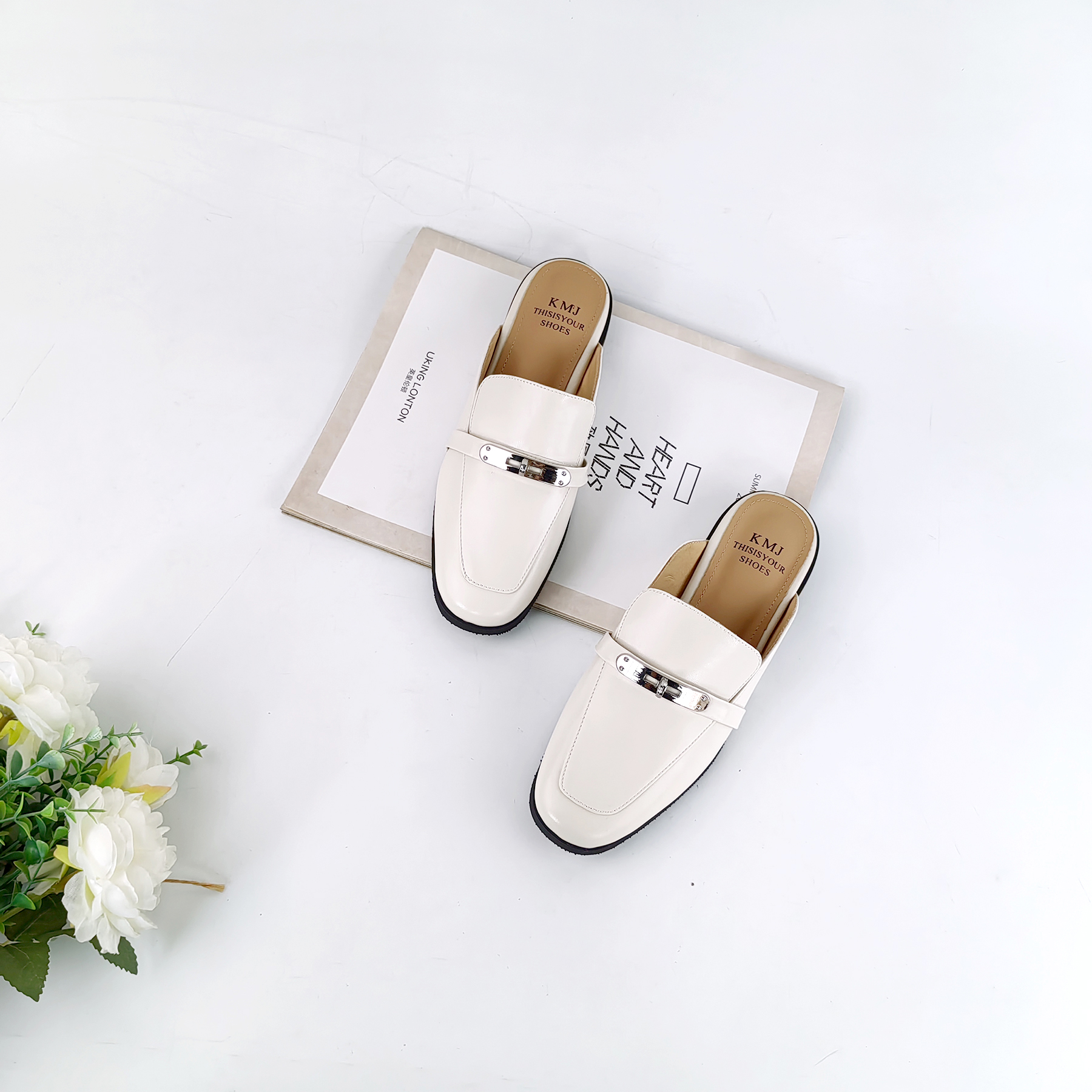 2024秋季新款舒适百搭软底平底方头穆勒拖-8801