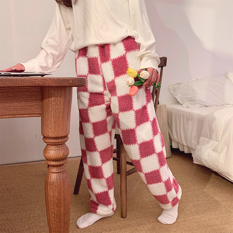 珊瑚绒睡裤女加厚加绒2023年新款秋冬法兰绒家居裤保暖可外穿单件