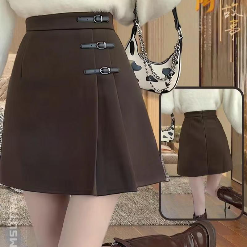 [001-050]常规御姐风短裙森系高腰半身裙设计感不规则百褶裙