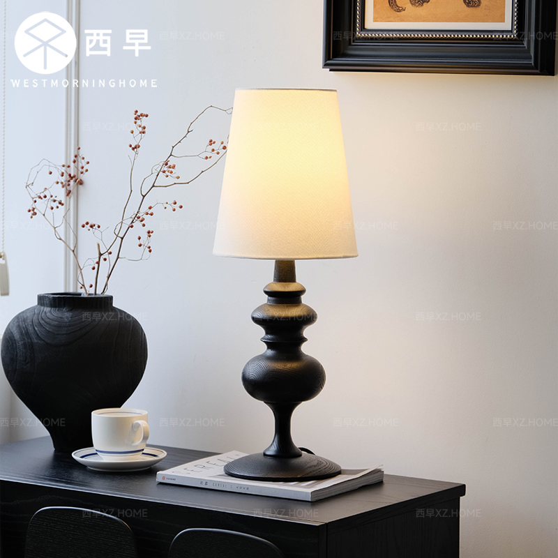 西早美式复古高级感台灯现代新中式设计师客厅书房卧室装饰床头灯