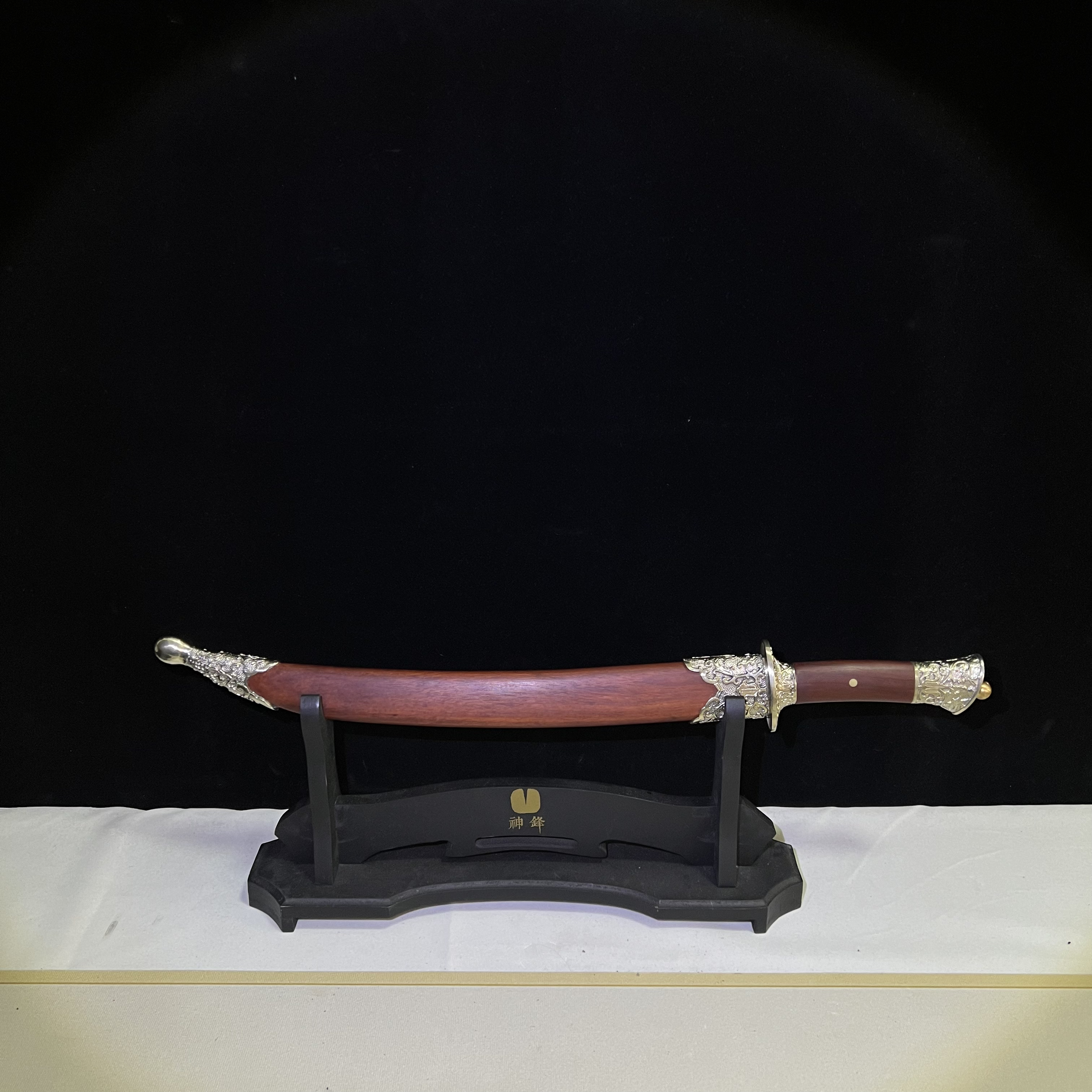 血檀白铜 小清刀 s羽毛纹 未开刃