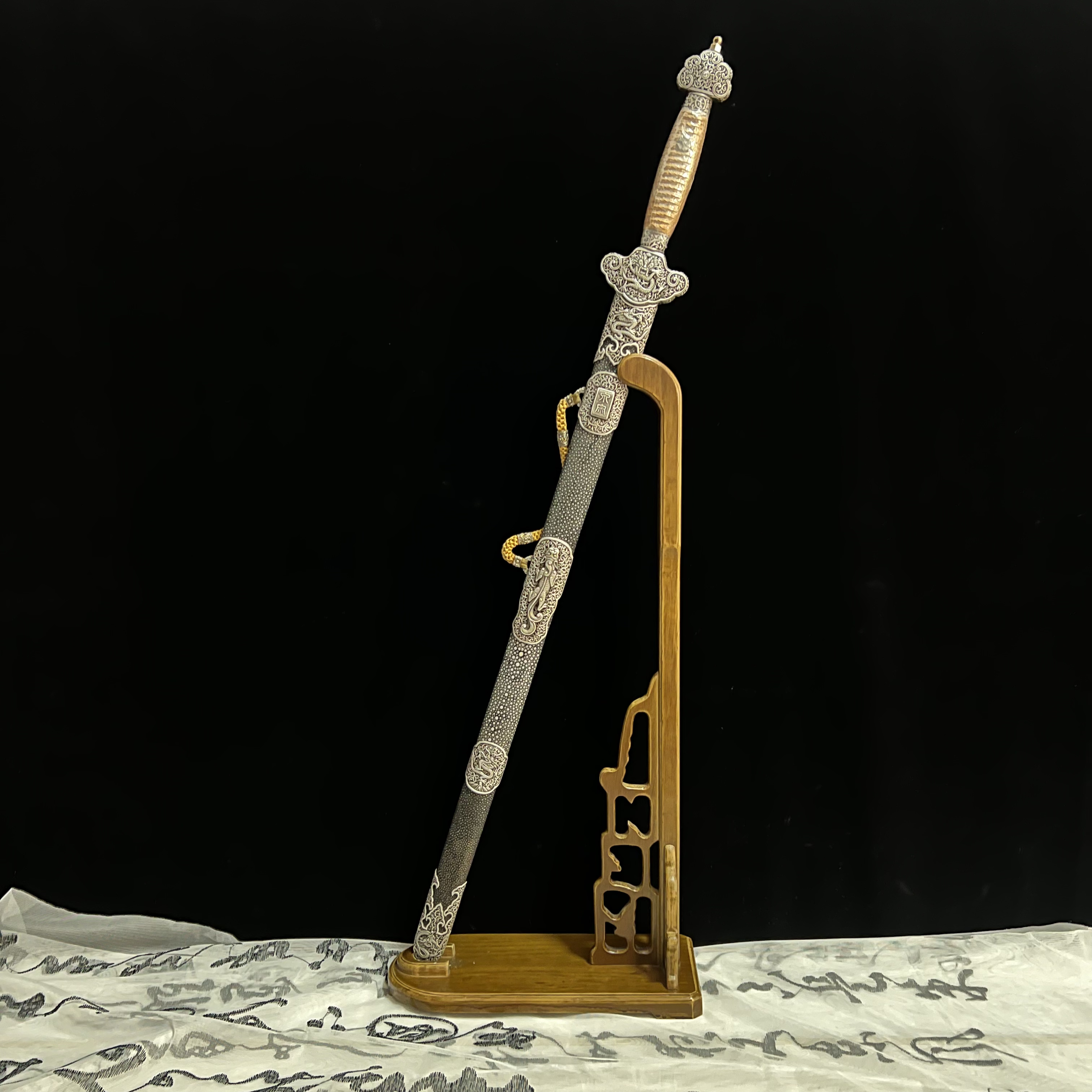 掌门郭家兴亲制 纯银原模 康熙佩剑 四面剑 未开刃