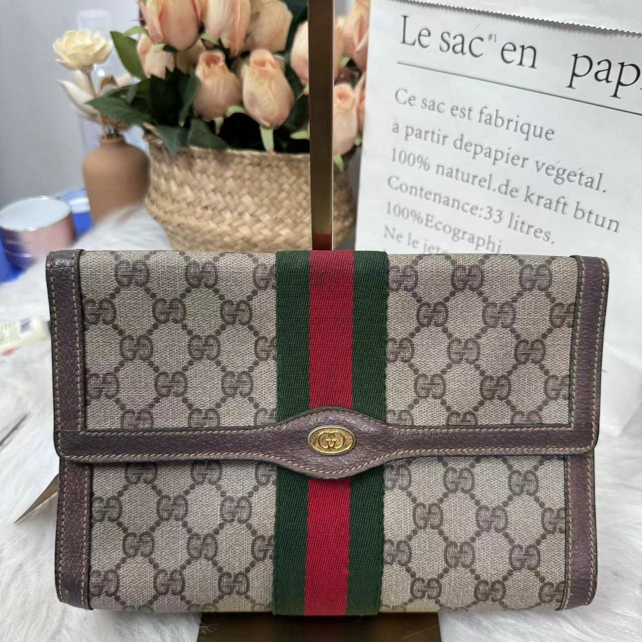 95新 GUCCI/古驰 /伊一/95/12131/单肩包/