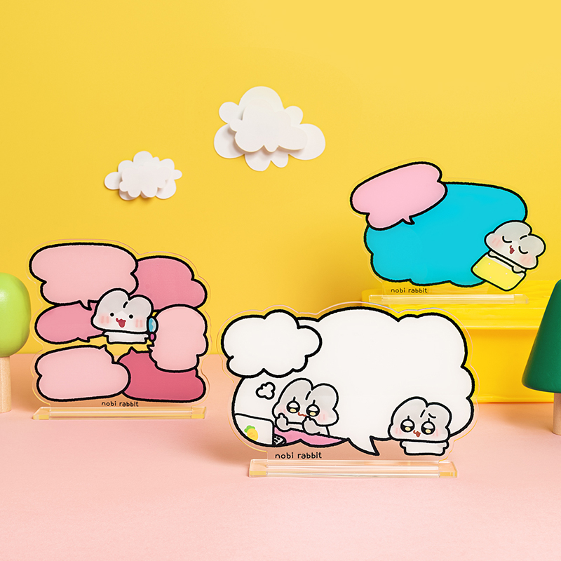 诺比小兔nobi原创亚克力留言板备忘办公室摆件小白板可擦写写字板