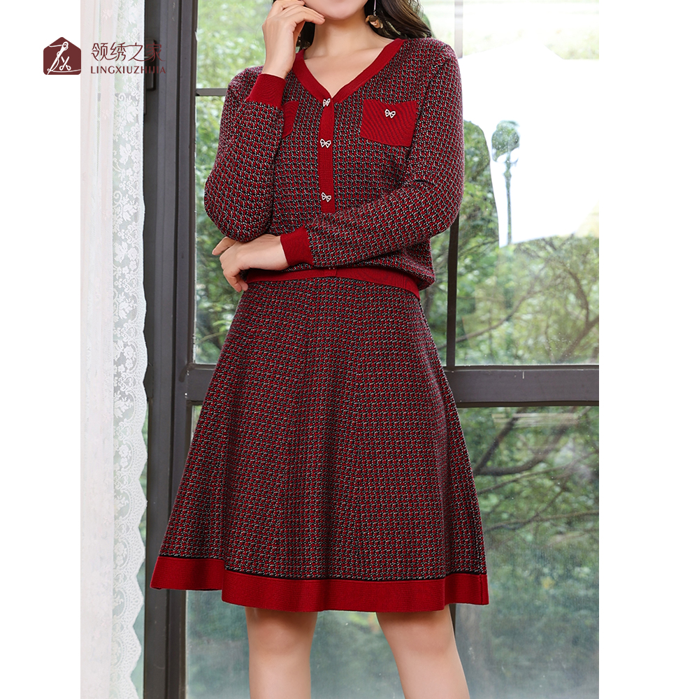 休闲羊毛减龄修身套装#L801700P+L802700P百搭显瘦气质宽松洋气