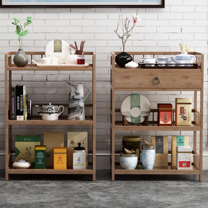 [小扬哥推荐]中式茶柜置物架客厅茶水柜实木多层茶边柜茶叶柜收纳