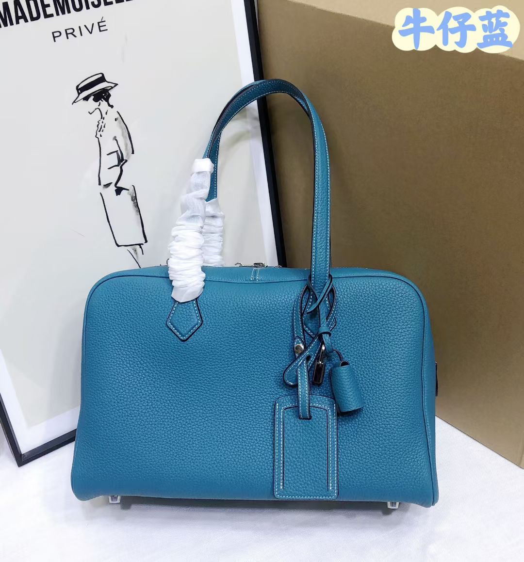 victoria 维多利亚TC皮35银手提女包