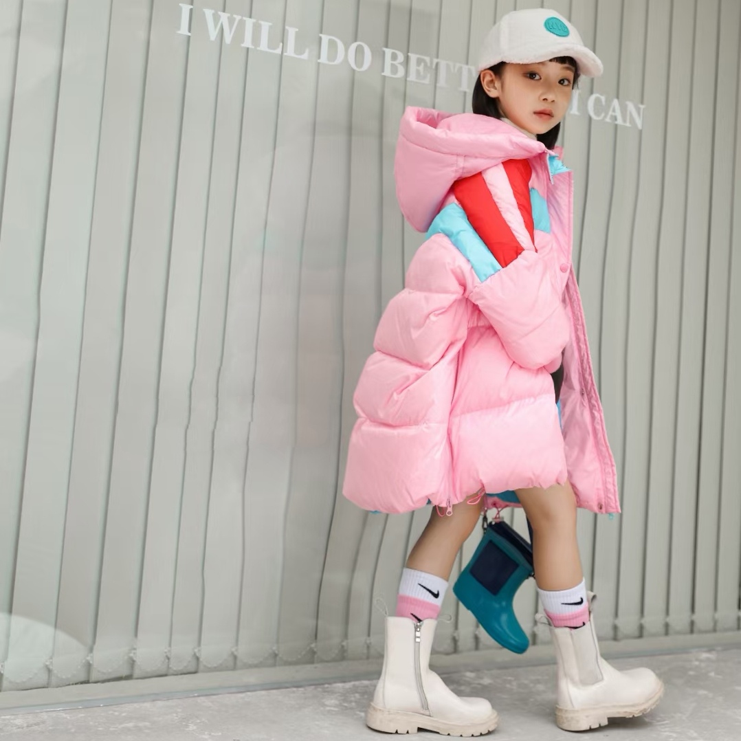 鲨鱼女童厚款羽绒服洋气时尚韩版加厚中长款女童