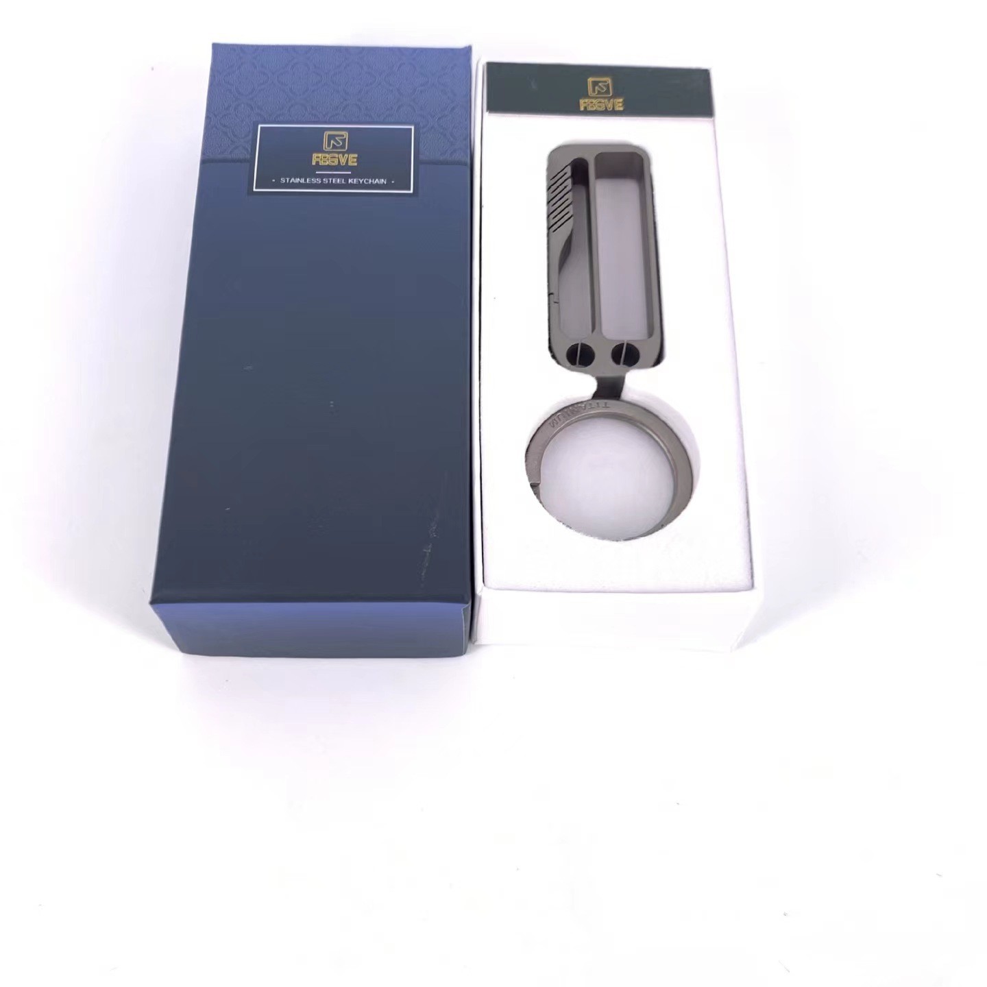 纯色耐用汽车钥匙扣钛钥匙扣钛合金插皮扣礼品钥匙扣