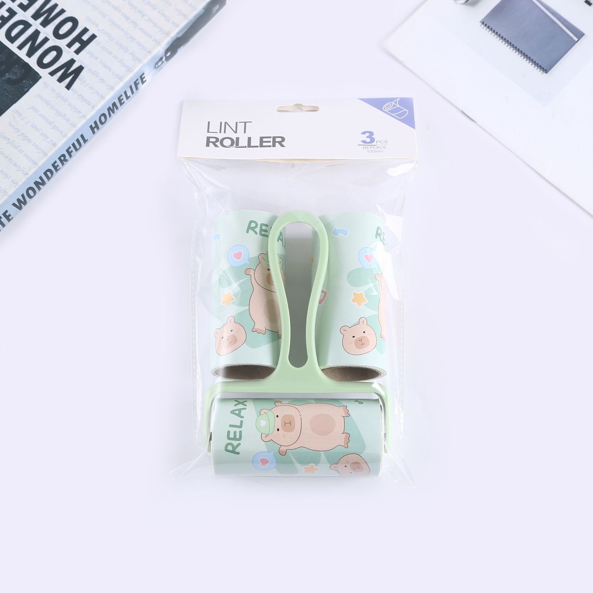 拉萨发货西藏包邮家用居家创意卡通可撕式滚筒式粘毛器