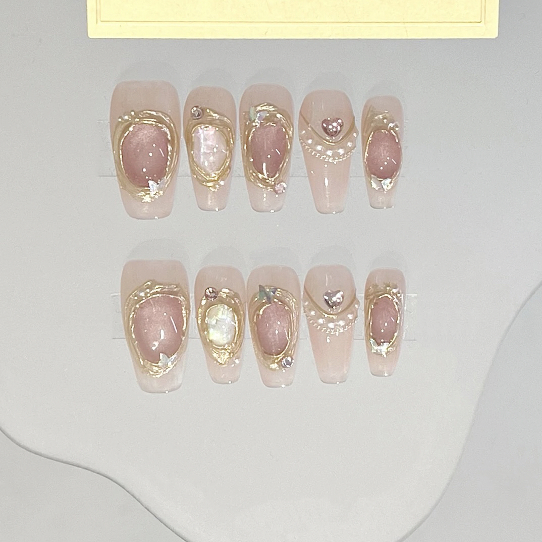 【索马里海】夏日贝壳猫眼重工轻奢纯手工穿戴甲