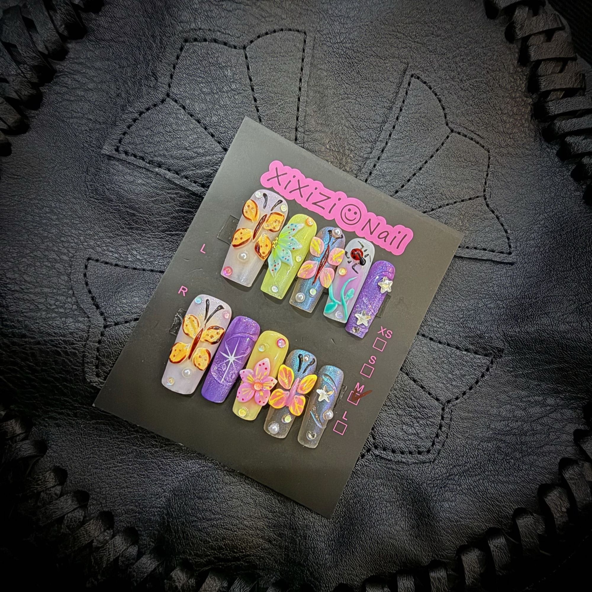 辣妹纯手工制作穿戴甲微瑕No退No换两单包邮穿戴式穿戴甲片超闪