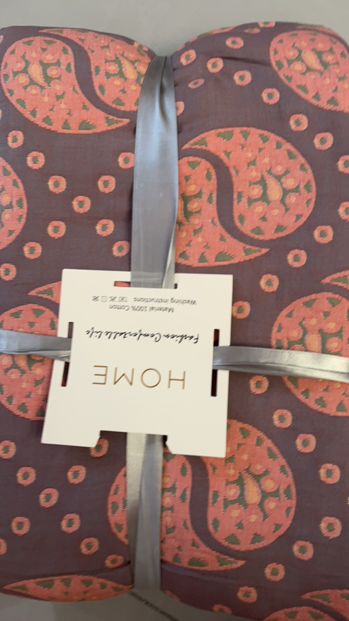 0533粉色腰果盖毯200-230