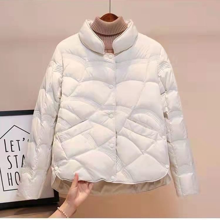 轻薄羽绒棉服女短款2022年秋冬新立领简约百搭时尚休闲保暖洋气潮