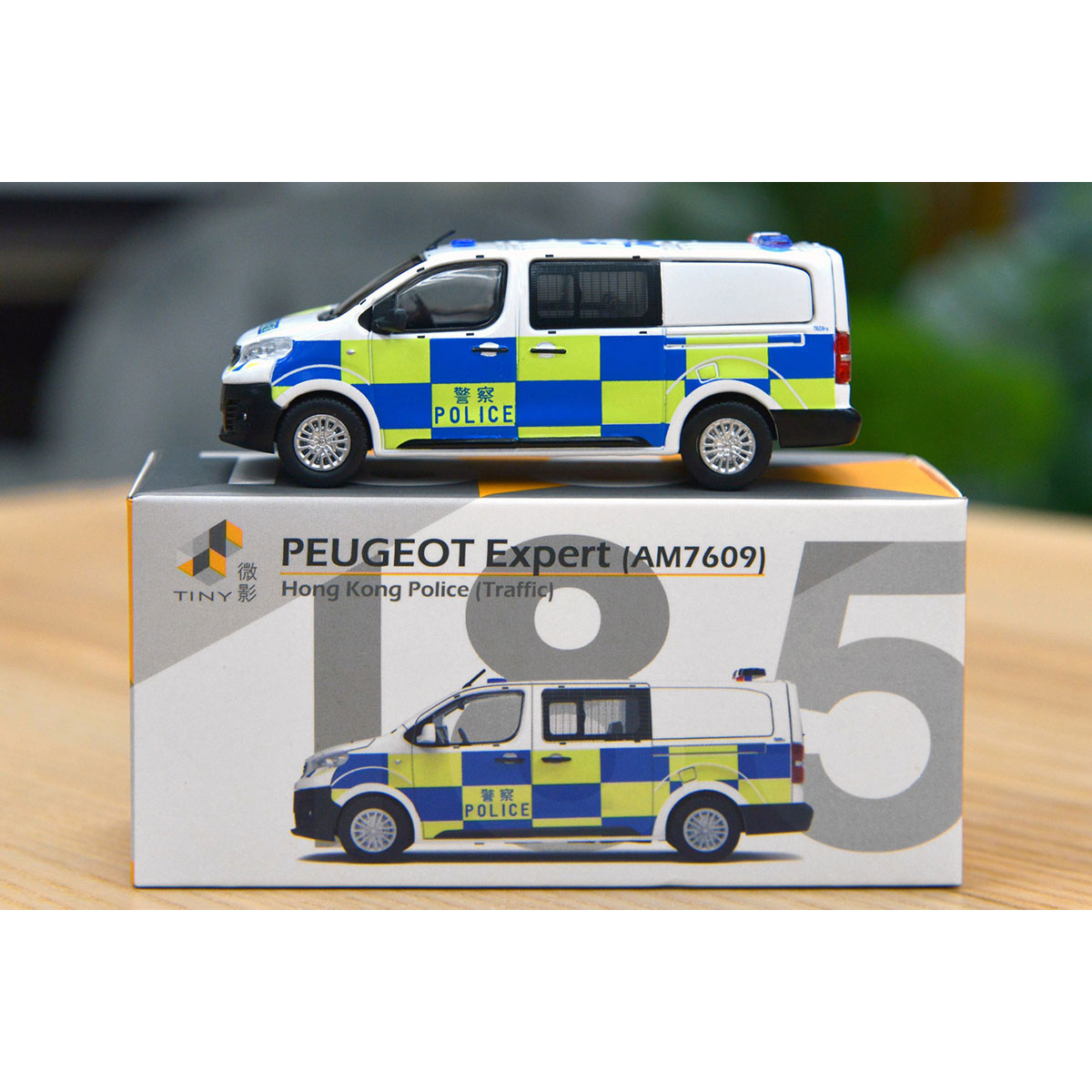 Tiny微影 185 标致Expert香港警察交通部警车AM7609 1:64合金车模