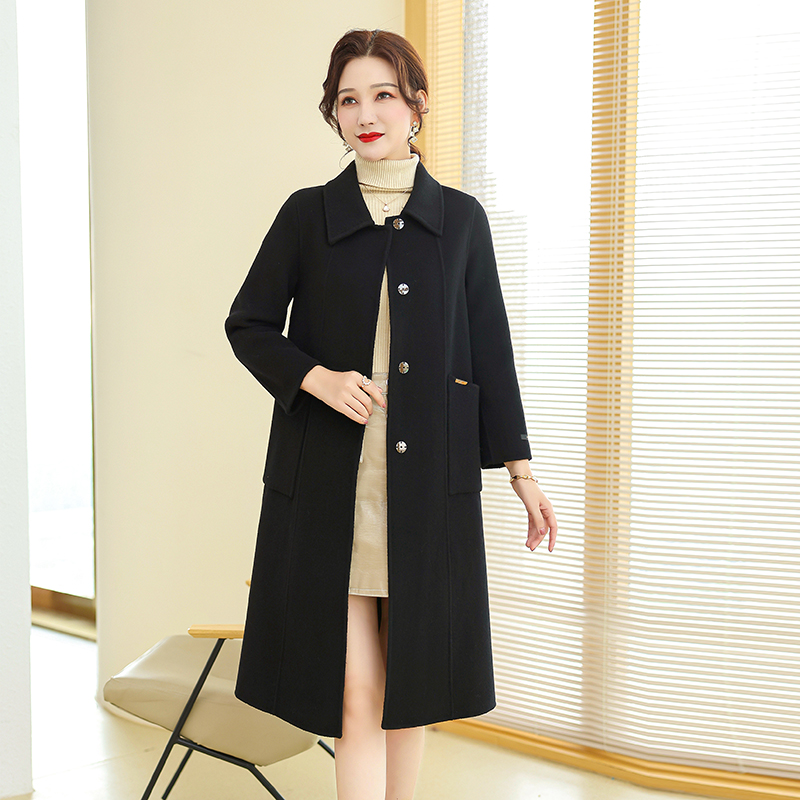 秋冬新款韩版双面羊毛大衣高端冬季小个子百搭中长款毛呢气质外套