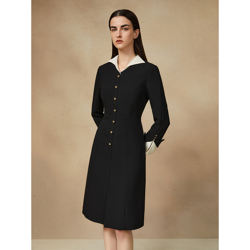 Song of Song歌中歌新款高级商务经典黑白连衣裙5C64505470