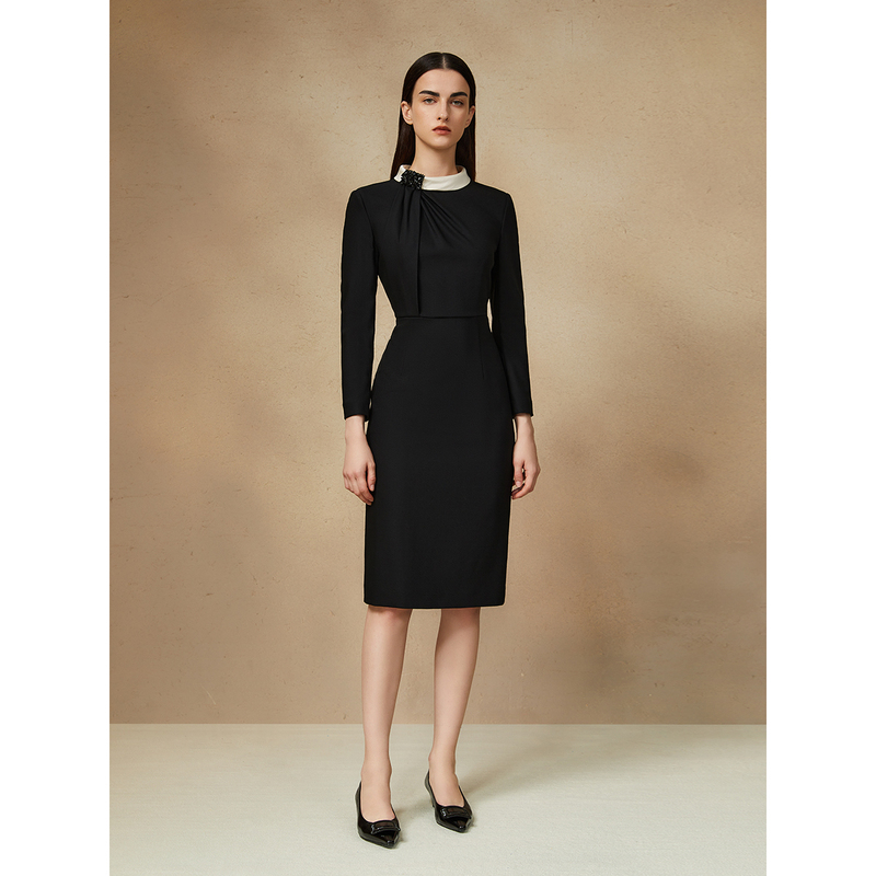 Song of Song歌中歌经典黑白拼色设计感连衣裙5C64505430