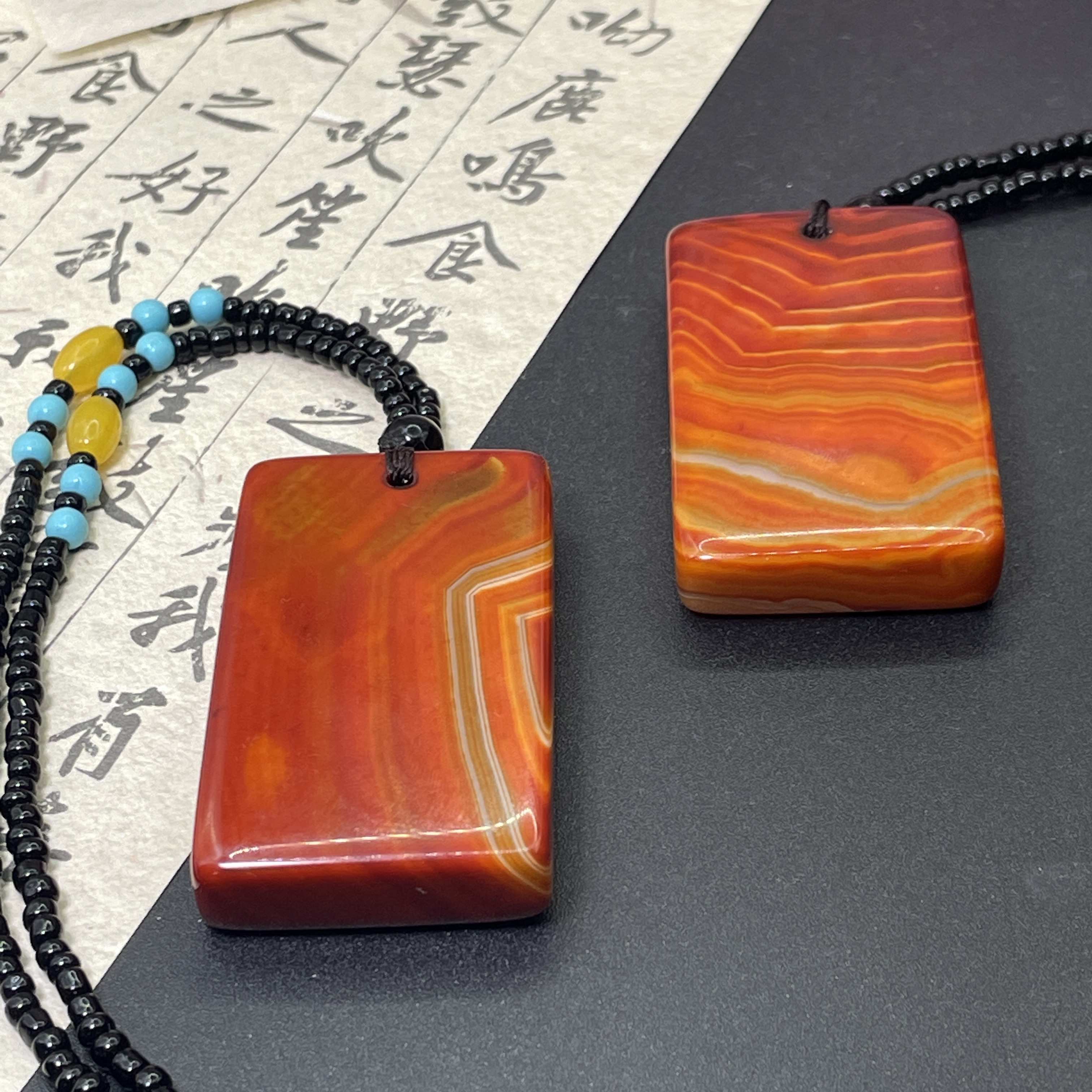 春日珠宝 天然玉石 战国红无事牌珠链 拍一发一多样性发货M164