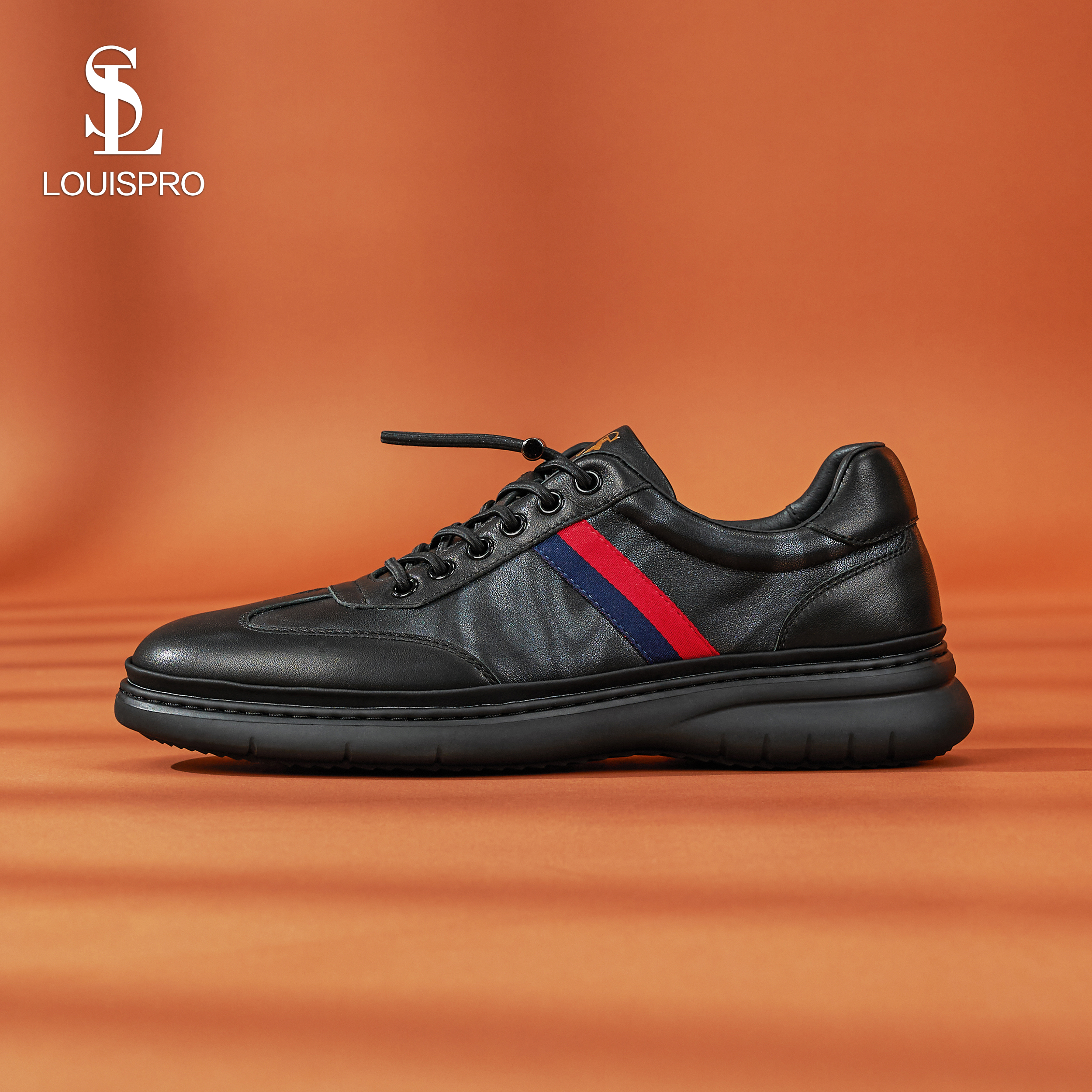 Louispro意大利轻奢飞行员休闲鞋拼色板鞋舒适软底皮鞋运动鞋