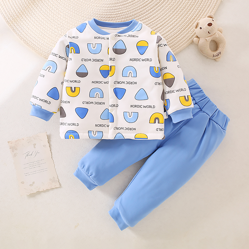 儿童冬季150g棉花衣立领套装可机洗棉花衣